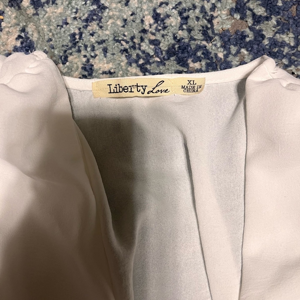 Liberty Love White Ruffle Hem Dress - Size XL (NWT) - Picture 2 of 2